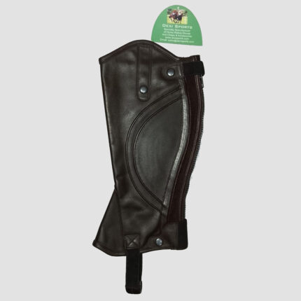 Premium Brown Leather Horse Riding Half Chaps